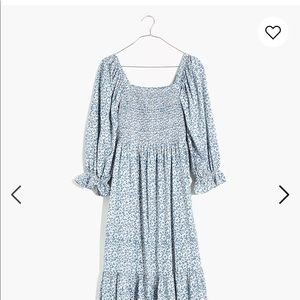 Madewell lucie smocked dress in sunflower field EUC XL